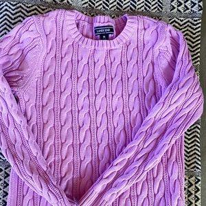 Lilac Cableknit Sweater Lands End